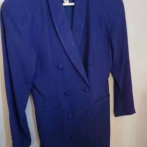 Casual Corner & Company Suit Jacket Coat Royal Blue Double Breasted Sz 8